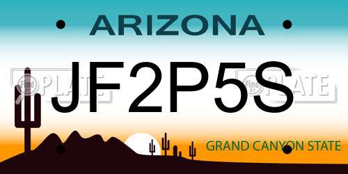 JF2P5S Arizona License Plate