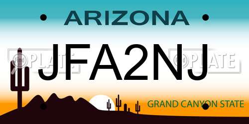 JFA2NJ Arizona License Plate