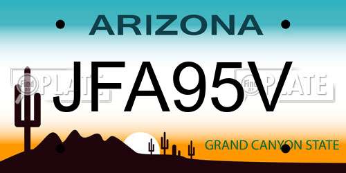 JFA95V Arizona License Plate