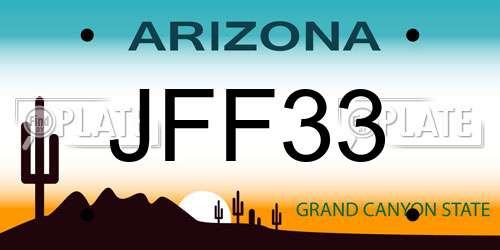 JFF33 Arizona License Plate