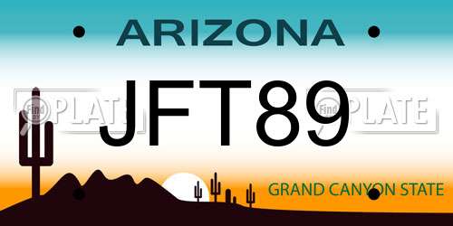 JFT89 Arizona License Plate