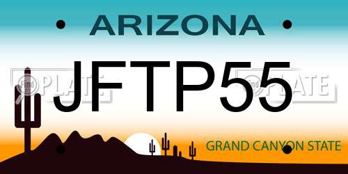 JFTP55 Arizona License Plate