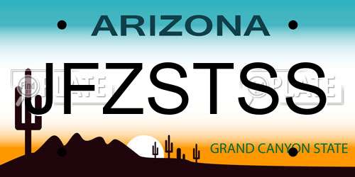 JFZSTSS Arizona License Plate