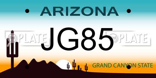 JG85 Arizona License Plate