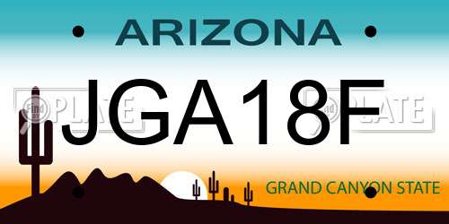 JGA18F Arizona License Plate