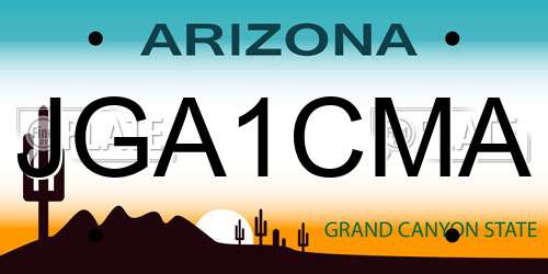 JGA1CMA Arizona License Plate