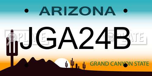 JGA24B Arizona License Plate