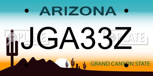 JGA33Z Arizona License Plate