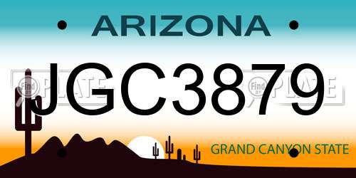 JGC3879 Arizona License Plate