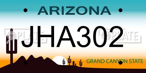 JHA302 Arizona License Plate