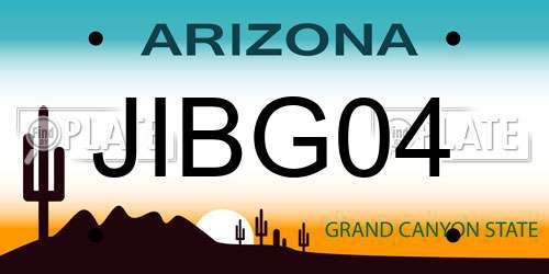 JIBG04 Arizona License Plate