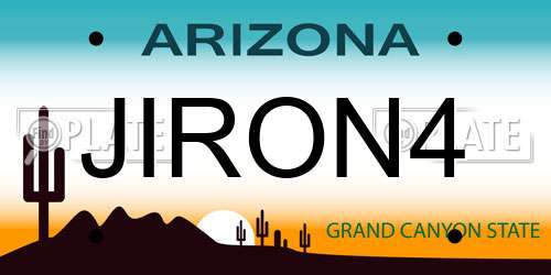 JIRON4 Arizona License Plate