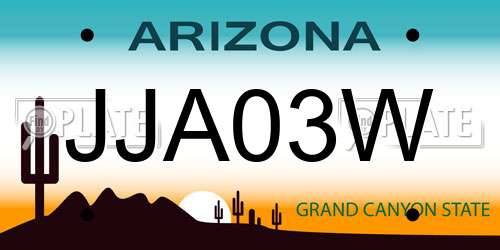 JJA03W Arizona License Plate