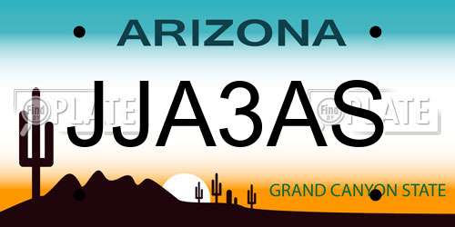 JJA3AS Arizona License Plate