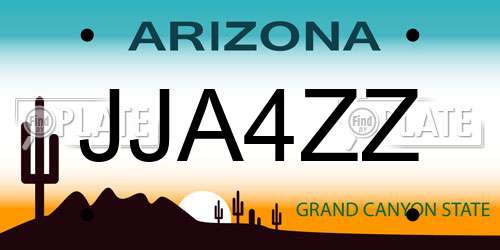 JJA4ZZ Arizona License Plate