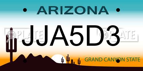 JJA5D3 Arizona License Plate