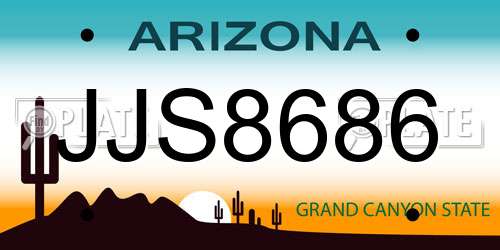 JJS8686 Arizona License Plate