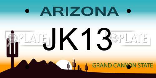 JK13 Arizona License Plate