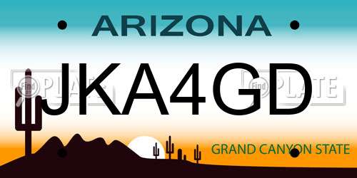 JKA4GD Arizona License Plate