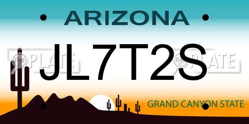JL7T2S Arizona License Plate