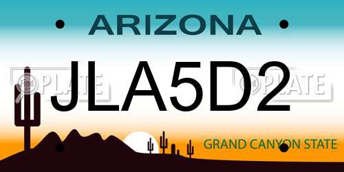 JLA5D2 Arizona License Plate