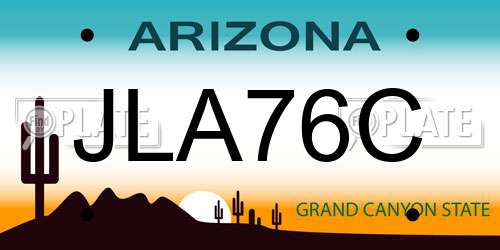 JLA76C Arizona License Plate