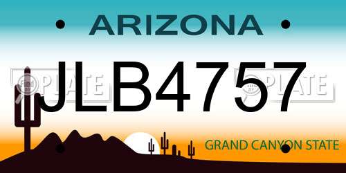 JLB4757 Arizona License Plate