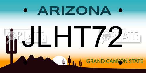 JLHT72 Arizona License Plate