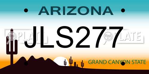 JLS277 Arizona License Plate