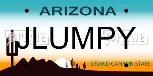JLUMPY Arizona License Plate