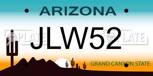 JLW52 Arizona License Plate
