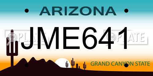 JME641 Arizona License Plate