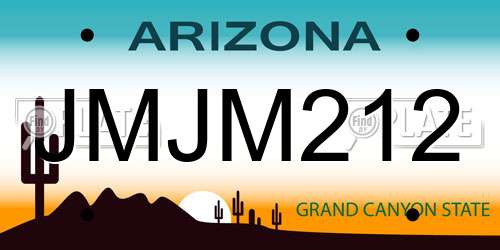 JMJM212 Arizona License Plate