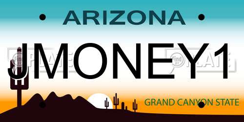 JMONEY1 Arizona License Plate