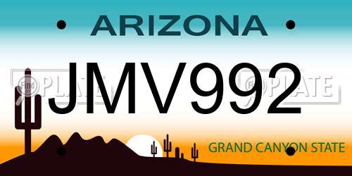 JMV992 Arizona License Plate
