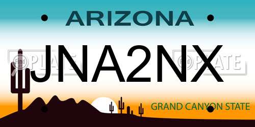 JNA2NX Arizona License Plate