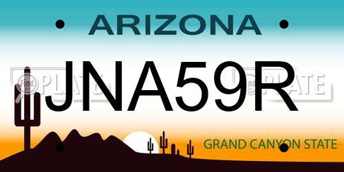 JNA59R Arizona License Plate