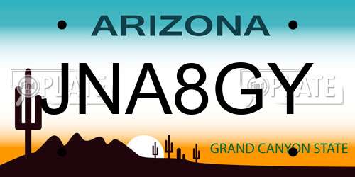 JNA8GY Arizona License Plate