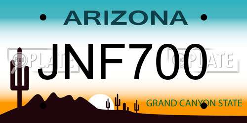 JNF700 Arizona License Plate