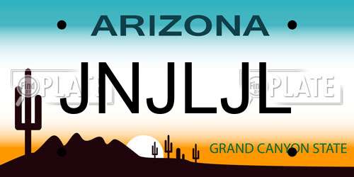 JNJLJL Arizona License Plate