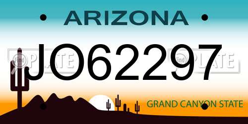 JO62297 Arizona License Plate