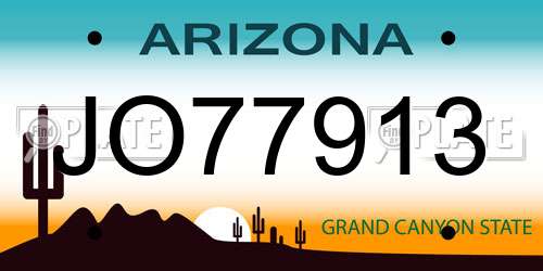 JO77913 Arizona License Plate