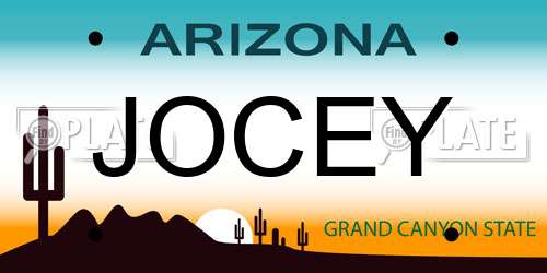 JOCEY Arizona License Plate