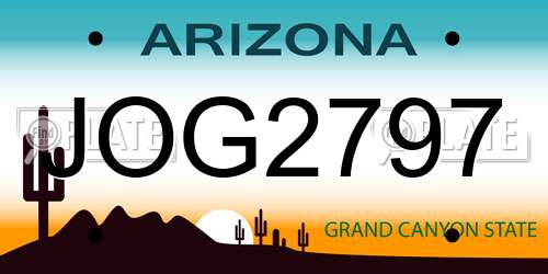 JOG2797 Arizona License Plate
