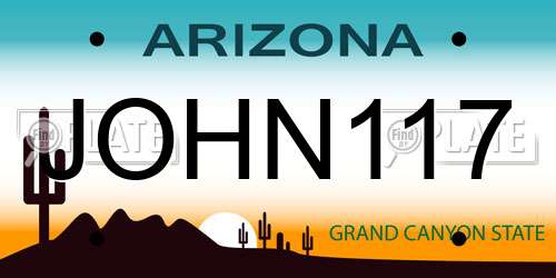 JOHN117 Arizona License Plate