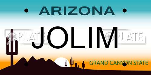 JOLIM Arizona License Plate