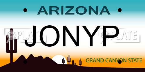JONYP Arizona License Plate