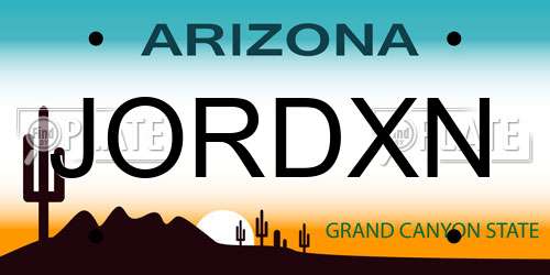 JORDXN Arizona License Plate