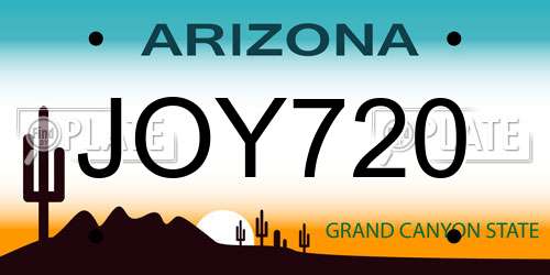 JOY720 Arizona License Plate