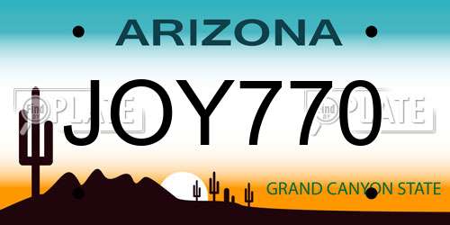 JOY770 Arizona License Plate